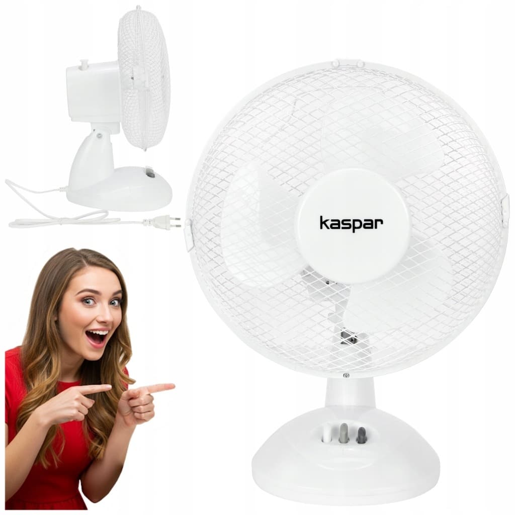 Wentylator biurkowy Kaspar 9'' biały