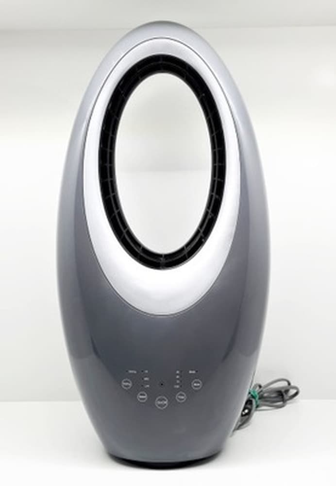 Wentylator podłogowy 40 cm z okrągłą podstawą i pilotem - Czarny