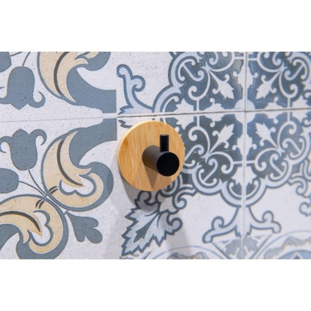 Wieszak ścienny pojedynczy z elementami bambusowymi