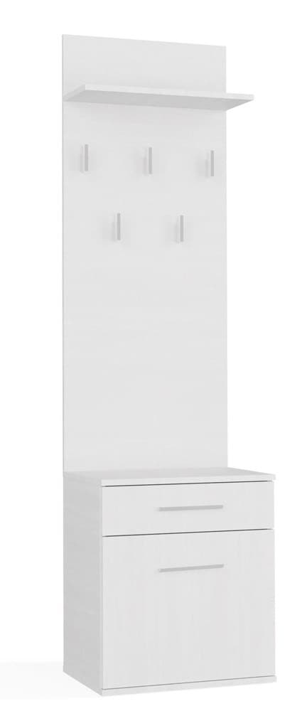 Wieszak z szafką na buty Duo Biel Mat