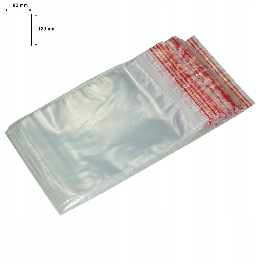 Woreczki strunowe przezroczyste 80 x 120 mm 100 sztuk
