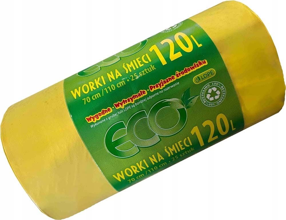 Worek na śmieci IKA ECO zielony 120 litrów 25 sztuk