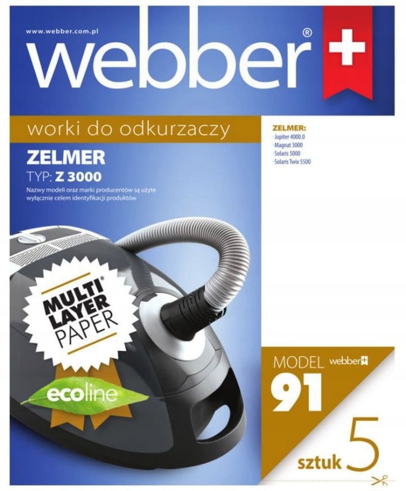 Worki do odkurzacza Webber Model 91