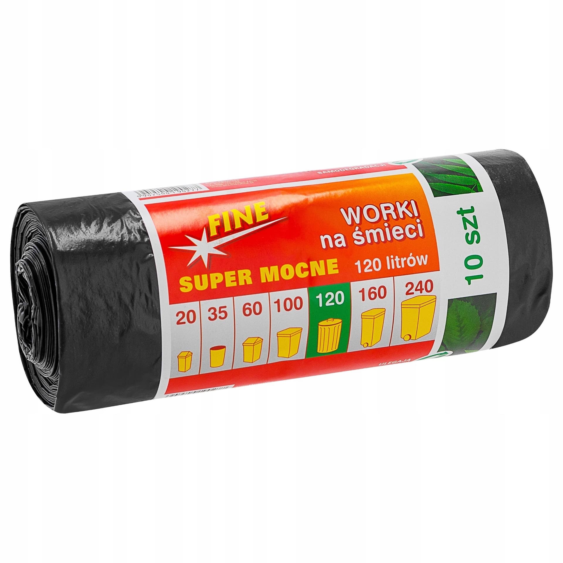 Worki na śmieci czarne 120 litrów 10 sztuk