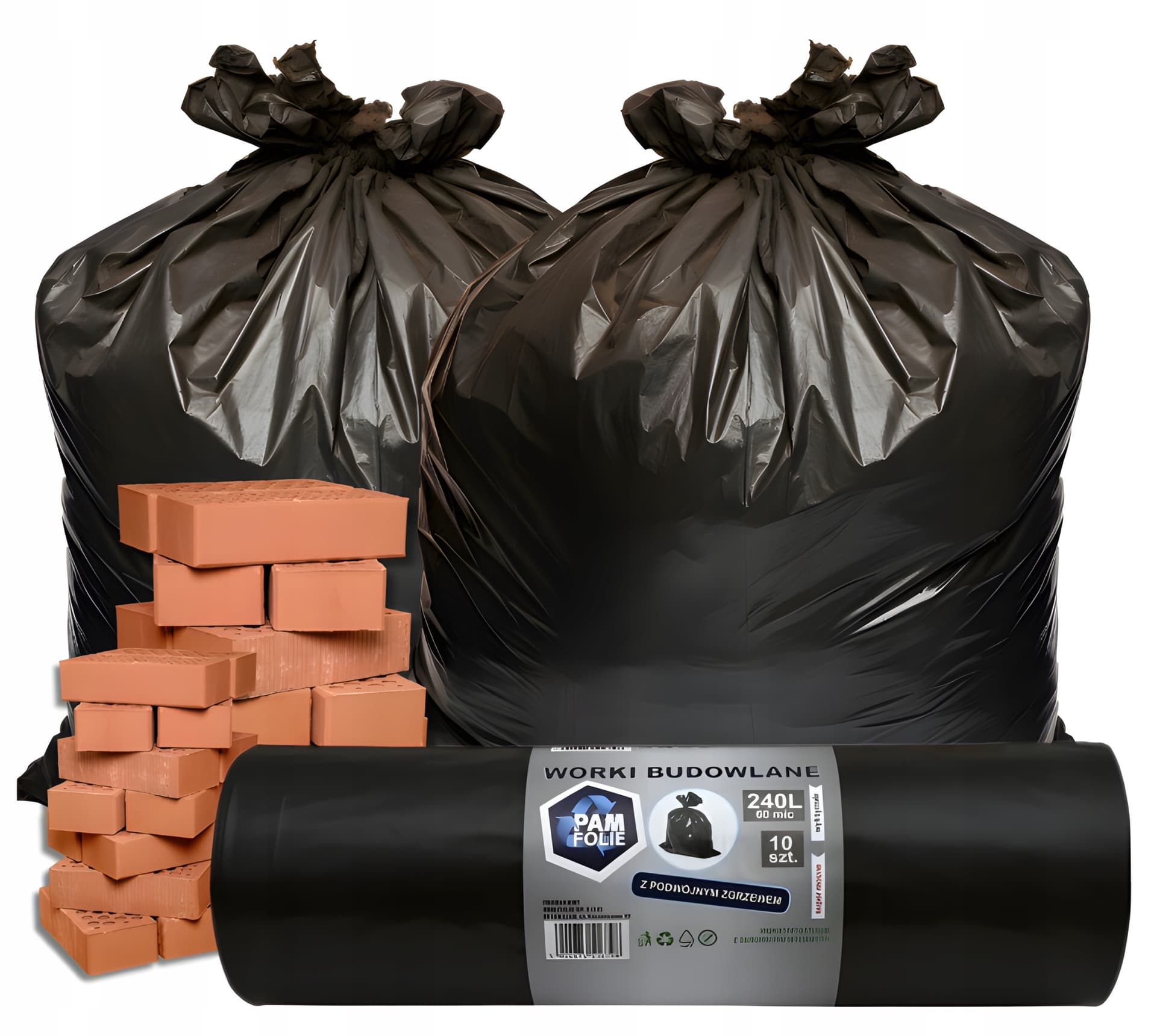 Worki na śmieci VIGO z uszami 160 litrów 10 sztuk