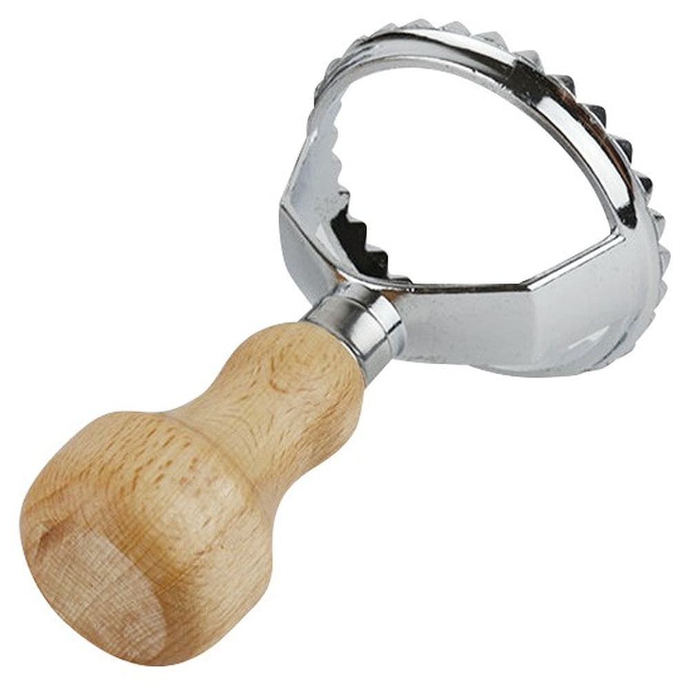 Wykrawacz do ciasta na pierogi ze stali nierdzewnej i drewna bukowego Ø6,5x10 cm