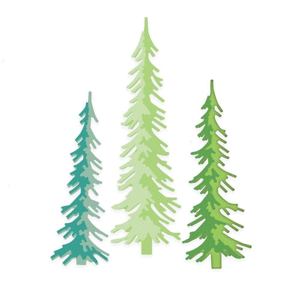Wykrojniki do papieru i kartonu - motyw sosny, zestaw 6 sztuk