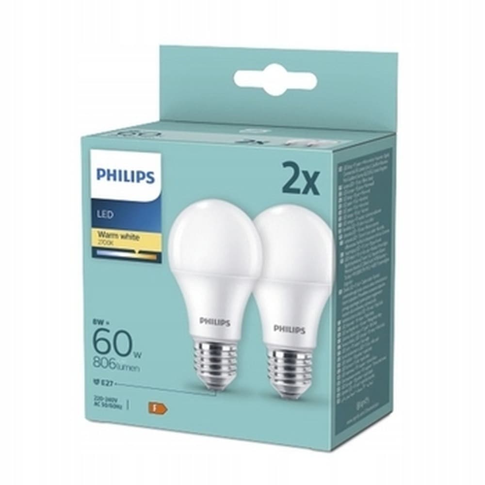 Żarówka LED E27 8W światło ciepłe 2 sztuki