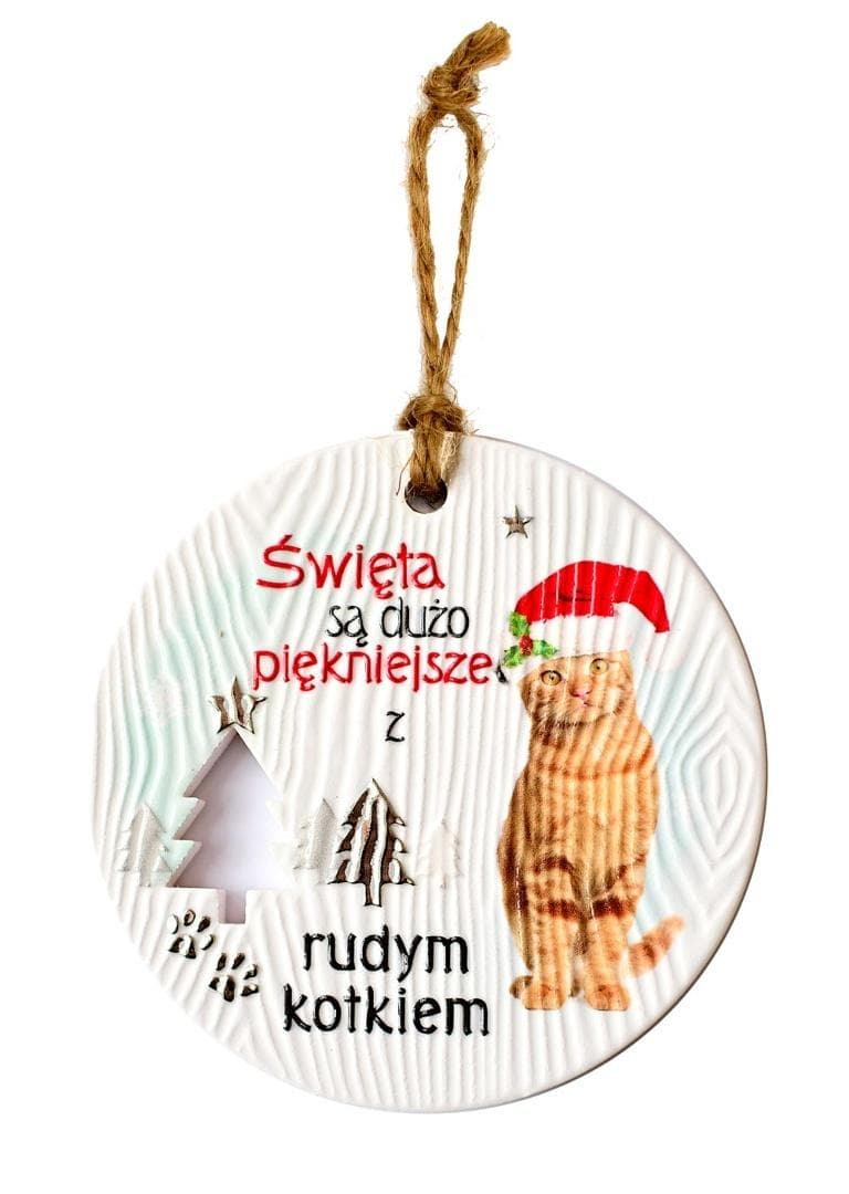 Zawieszka dekoracyjna Kotek Rudy K