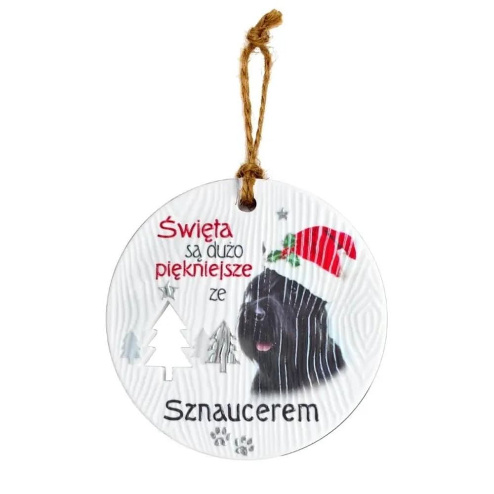 Zawieszka sznaucer miniatura posrebrzana KUK