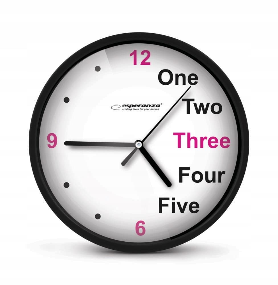 Zegar ścienny Esperanza Prague czarny minimalistyczny