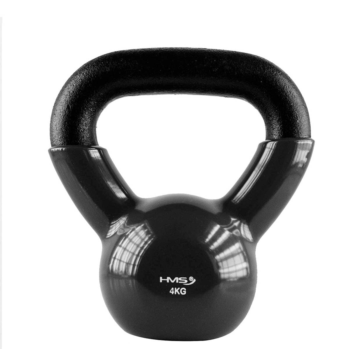 Żeliwny kettlebell pokryty winylem czarny 4 kg HMS