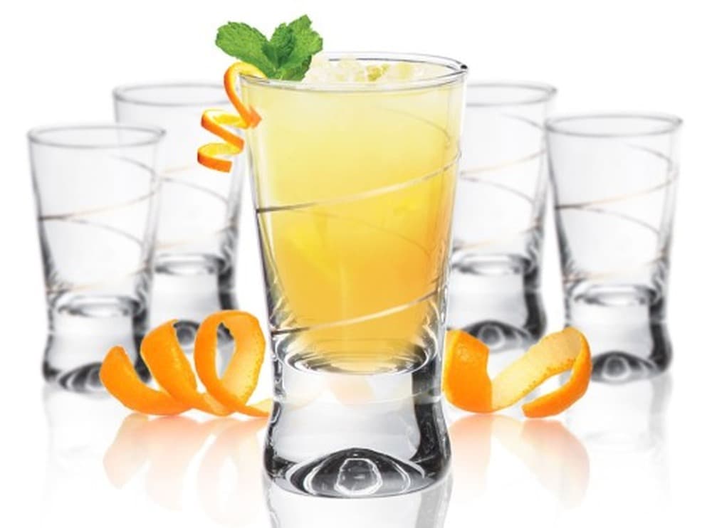 Zestaw 6 kieliszków do wódki 25 ml ze złotą spiralą