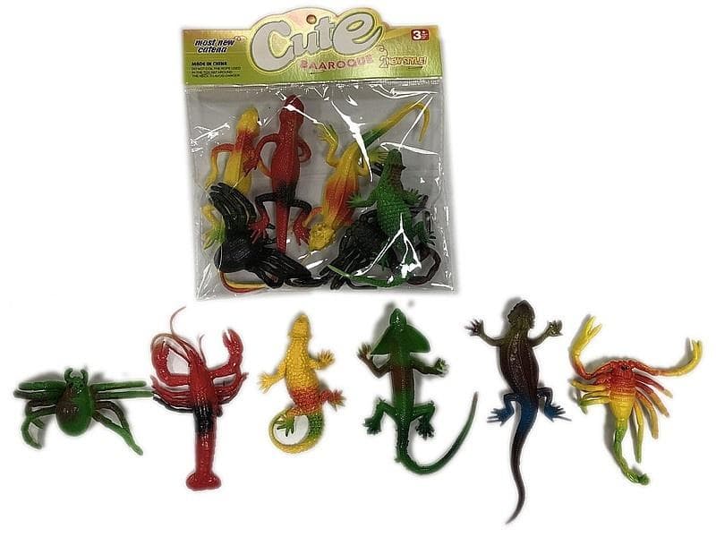 Zestaw figurek zwierząt z miękkiej gumy 6 sztuk