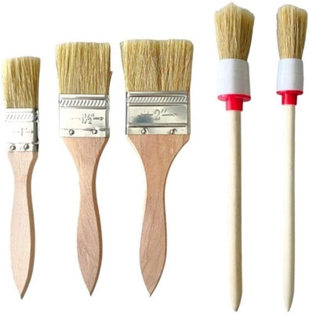 Zestaw 9 płaskich pędzli malarskich o różnych rozmiarach