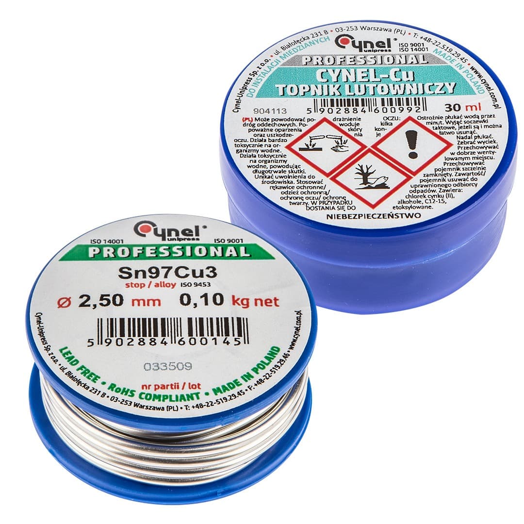 Zestaw do lutowania instalacji miedzianych z lutem i topnikiem