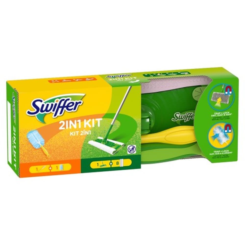 Zestaw do sprzątania Swiffer 1 mop, 8 ścierek i 1 miotełka