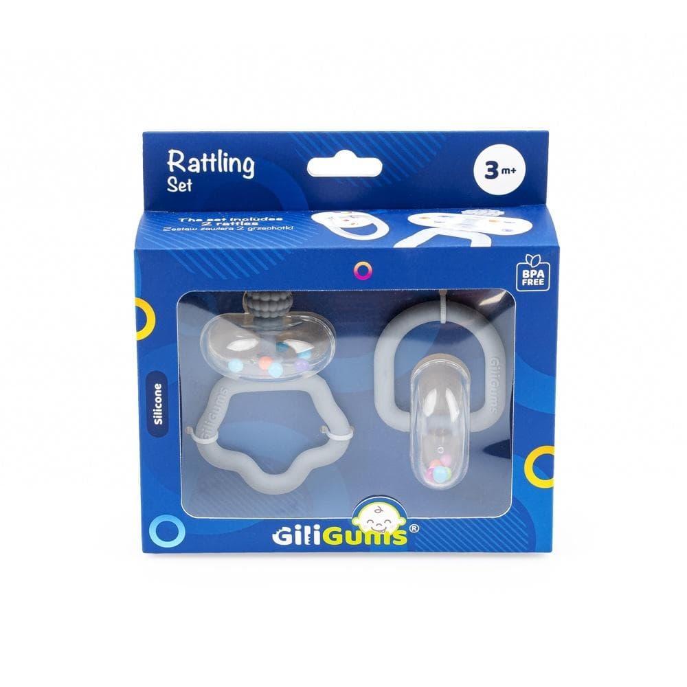 Zestaw grzechotek dla niemowląt szary