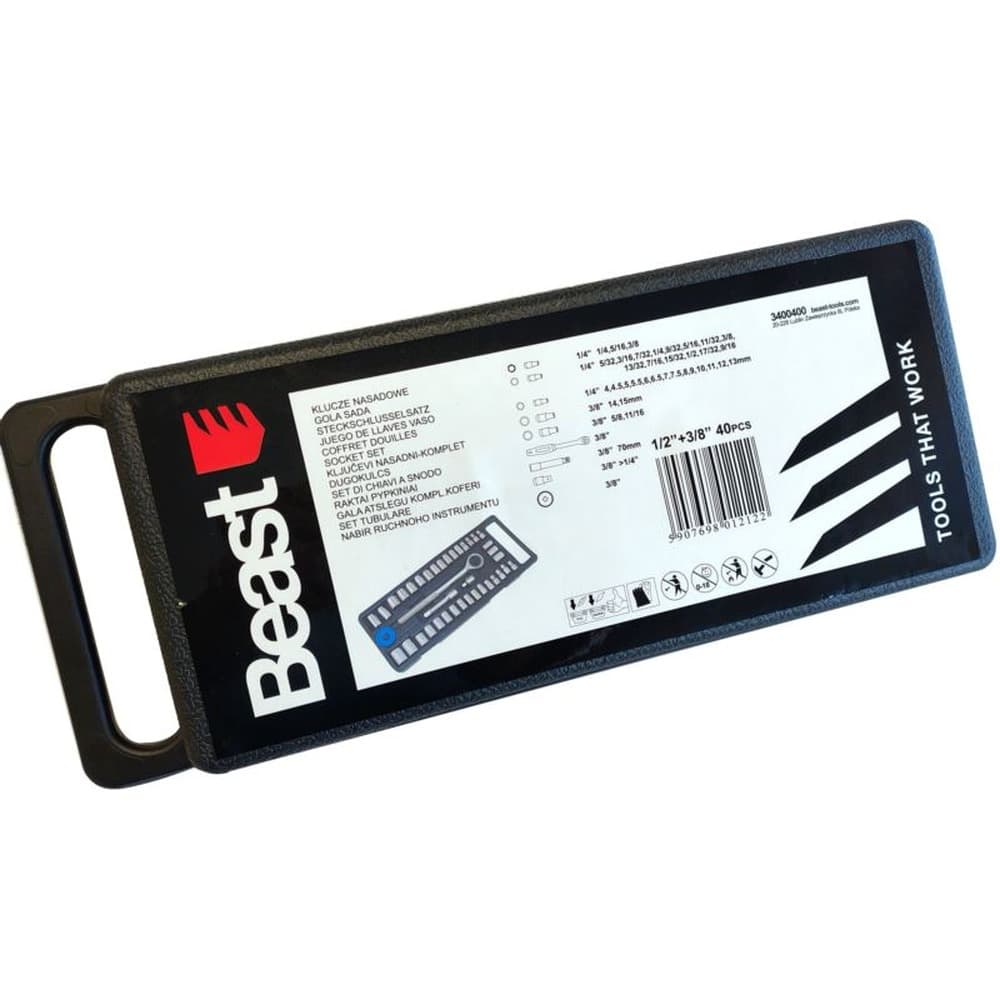 Zestaw kluczy nasadowych 4-13 mm z grzechotką 40 elementów