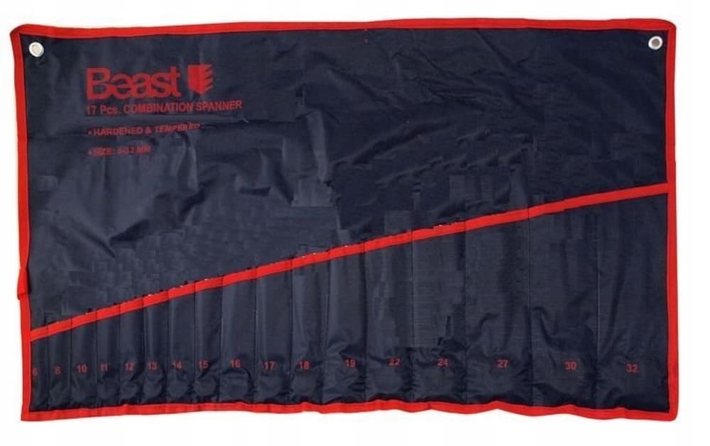 Zestaw kluczy płasko-oczkowych 6-32 mm 17 sztuk