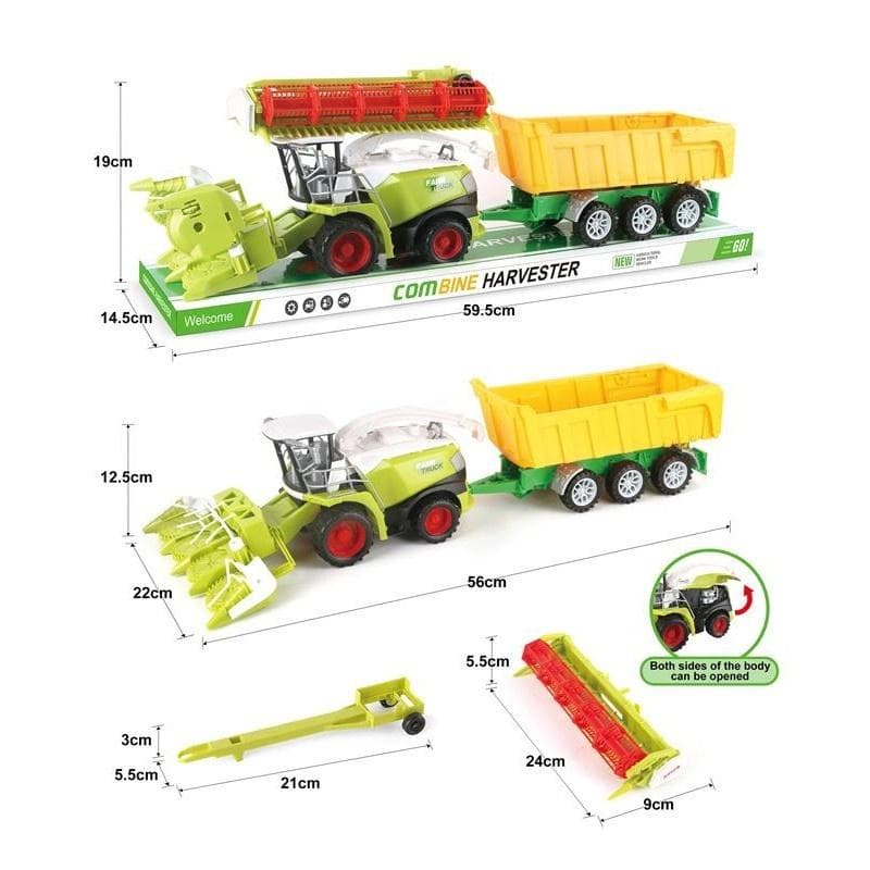 Zestaw kombajnów z czerwoną przyczepą TOYS Paweł Wojda