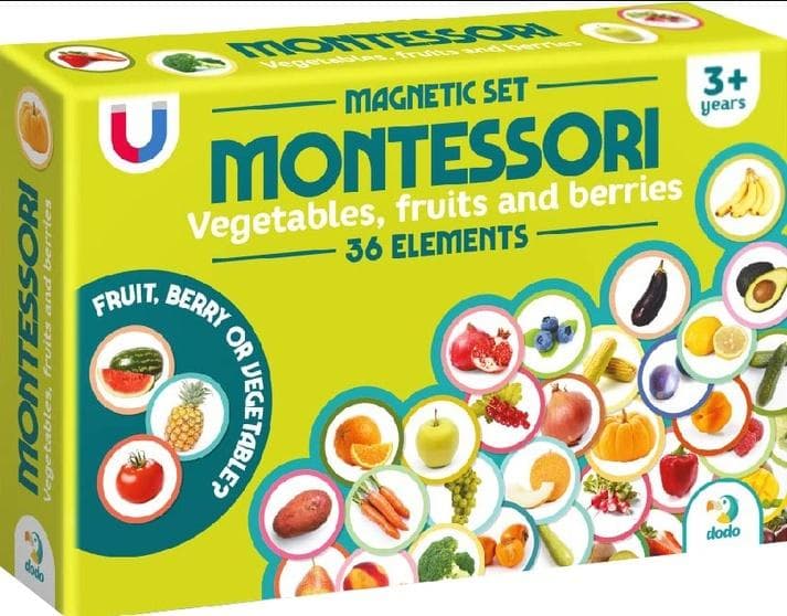 Magnetyczny zestaw edukacyjny Montessori Warzywa i Owoce