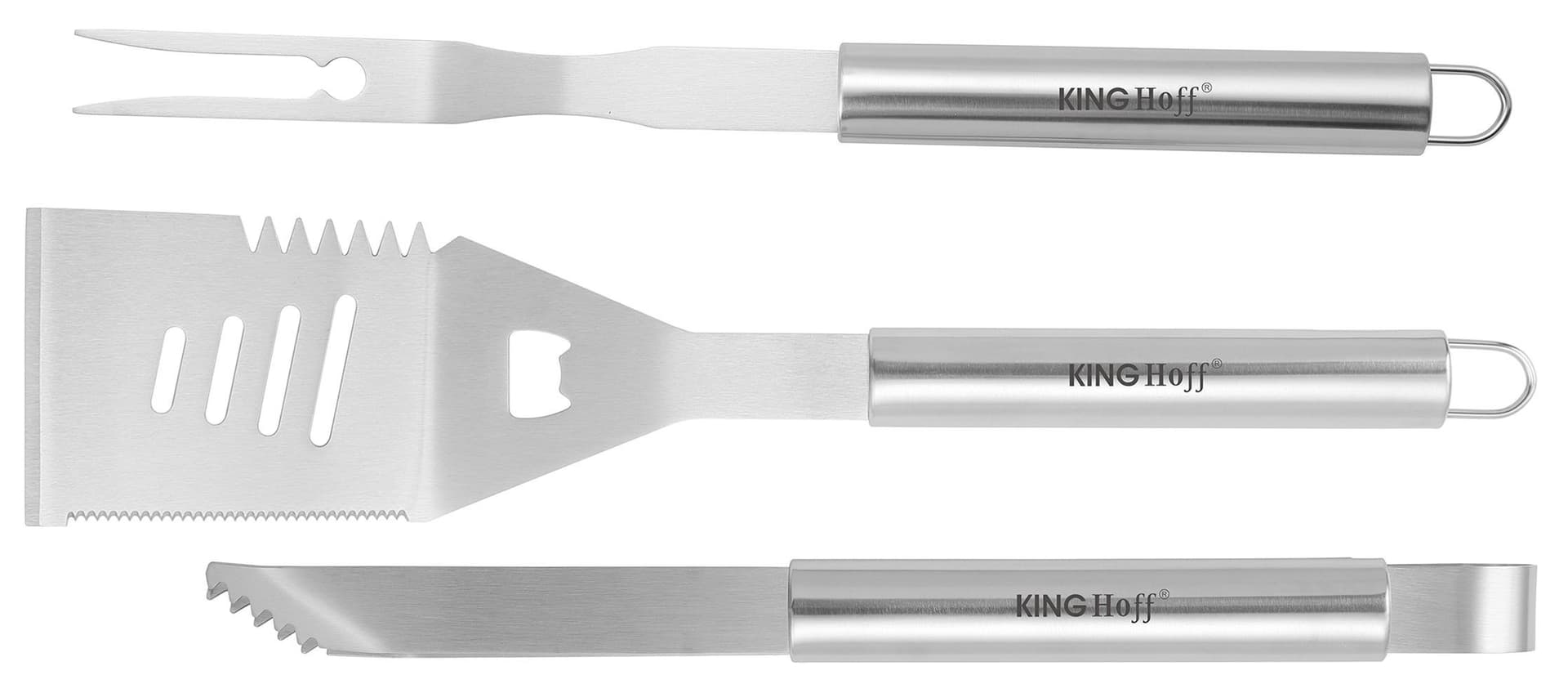 Zestaw narzędzi do grillowania 3 elementy stal nierdzewna