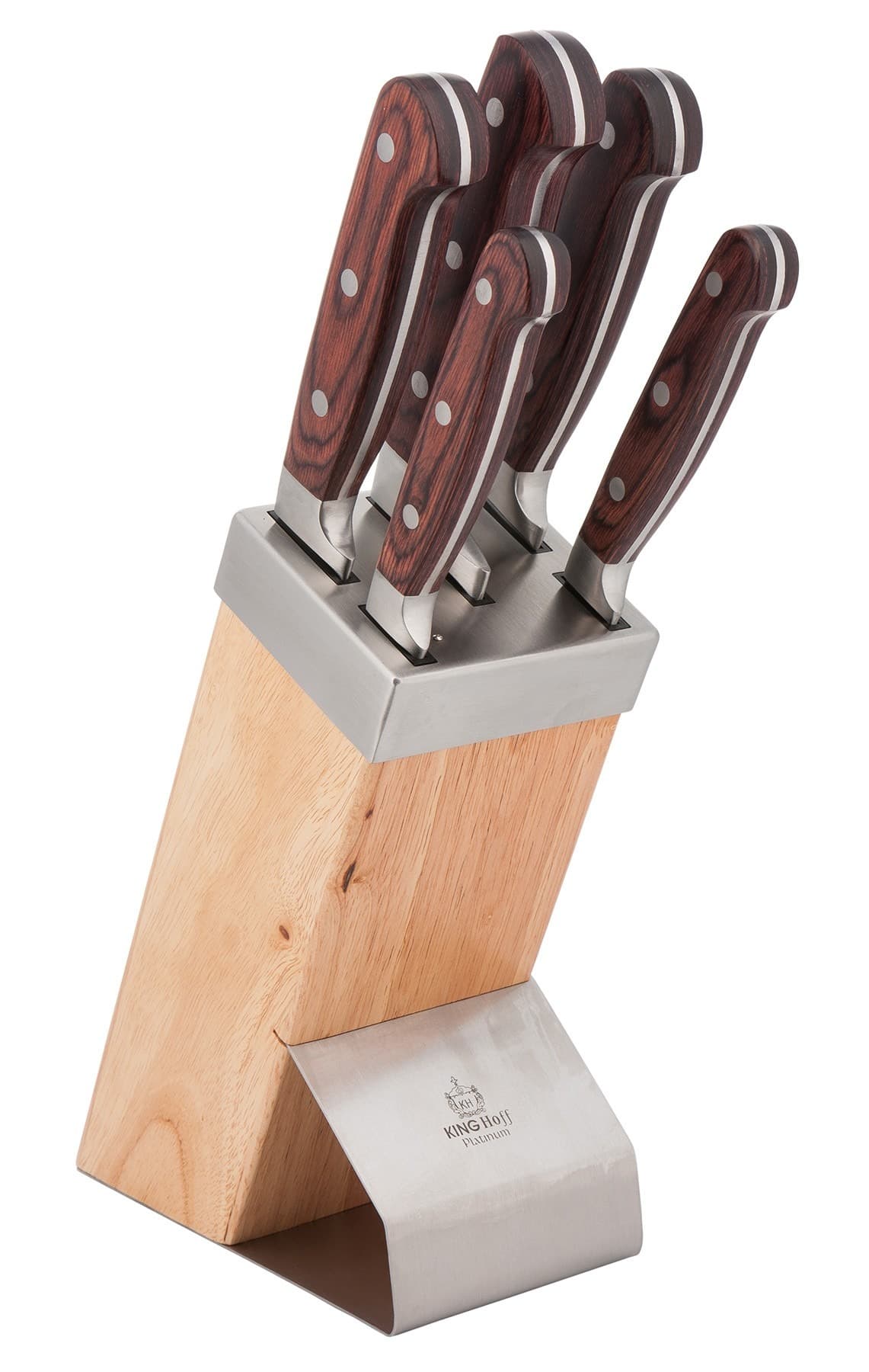 Zestaw noży kuchennych w bloku drewnianym 6 elementów