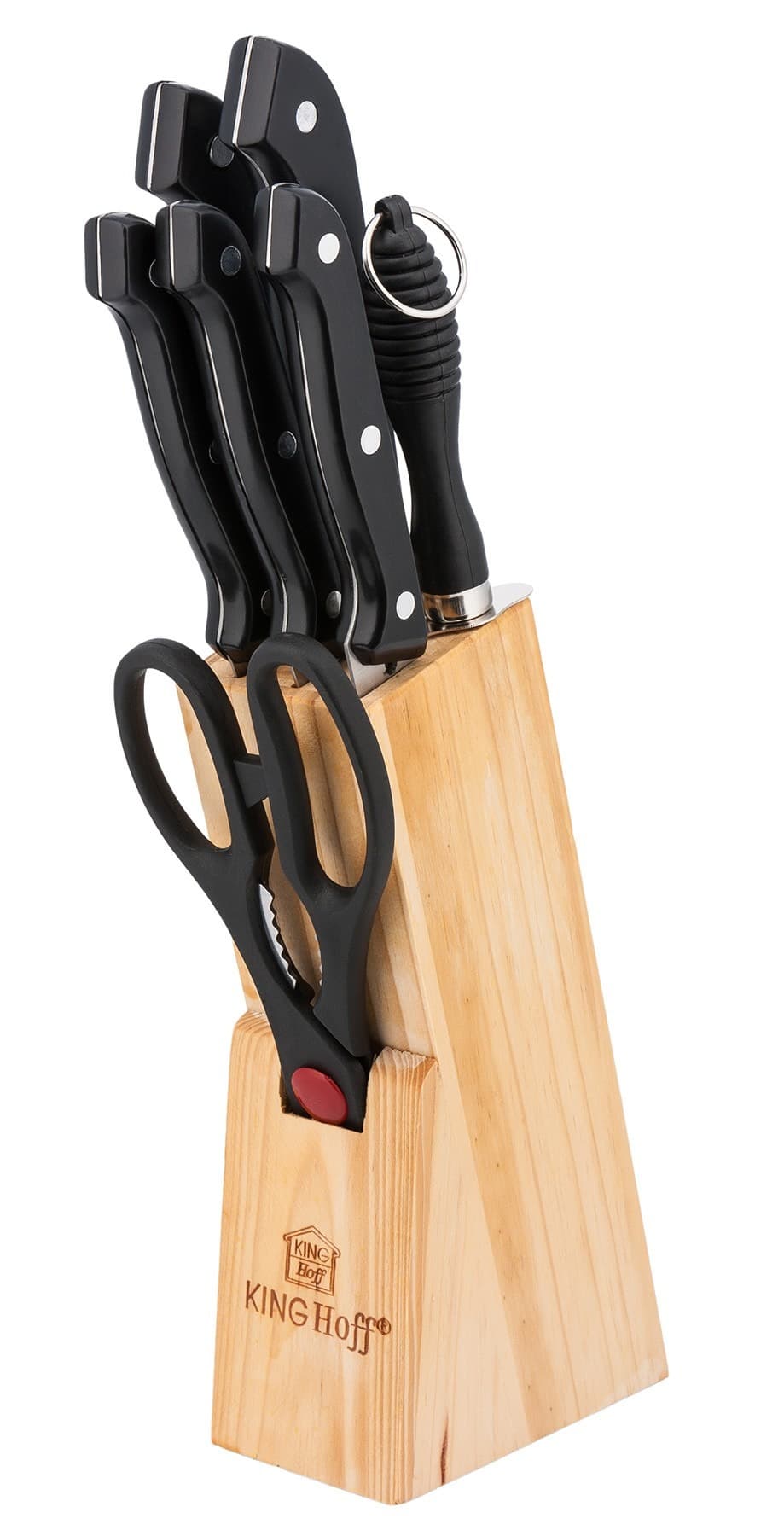 Zestaw noży w bloku 8 elementów KingHoff stal nierdzewna