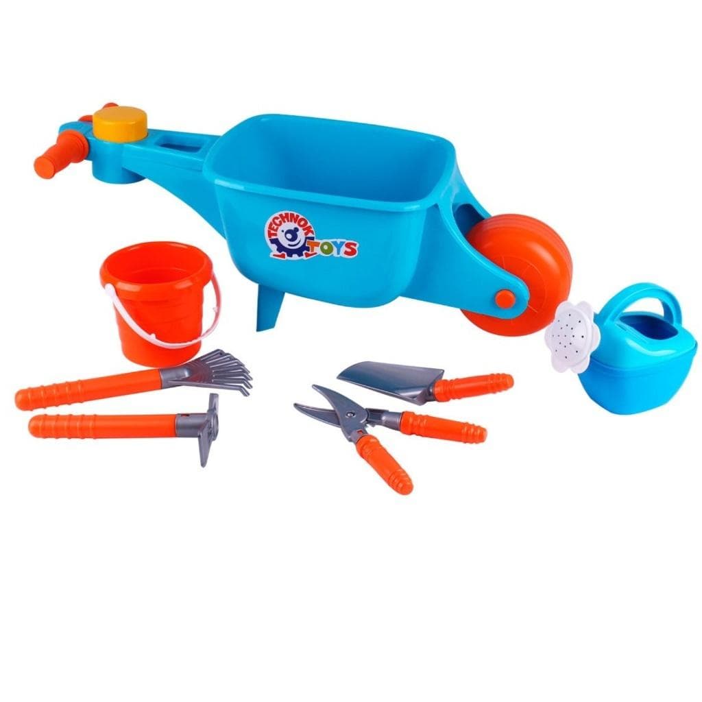 Zestaw narzędzi ogrodniczych z taczką dla dzieci