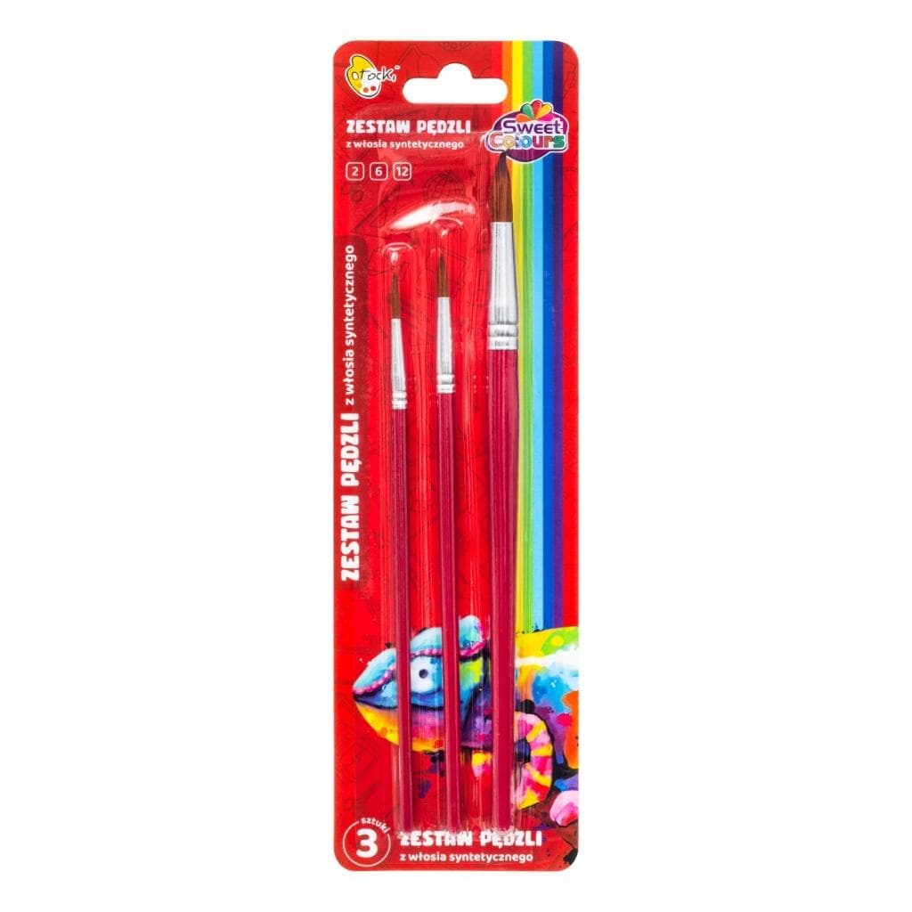 Zestaw pędzli syntetycznych do makijażu 3 sztuki