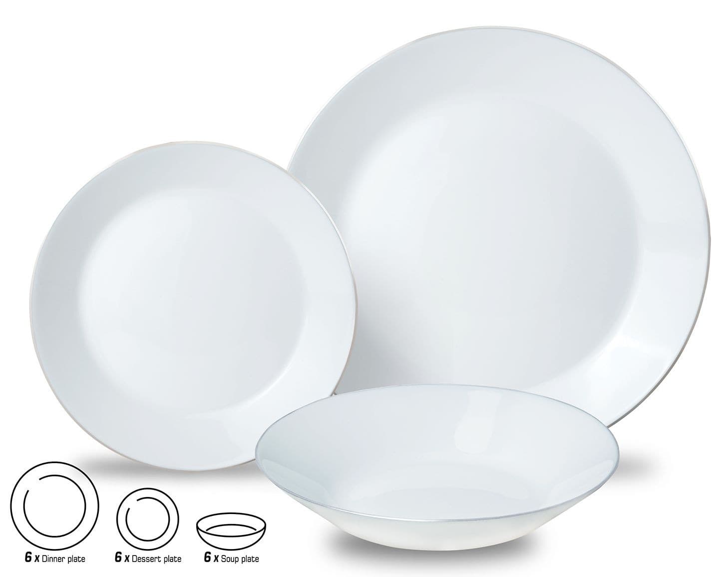 Zestaw talerzy szklanych 18 elementów Kinghoff