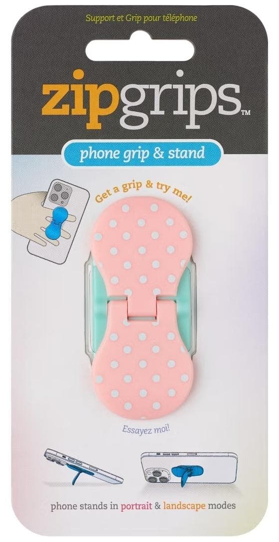 Uchwyt na telefon ZipGrip białe kropki