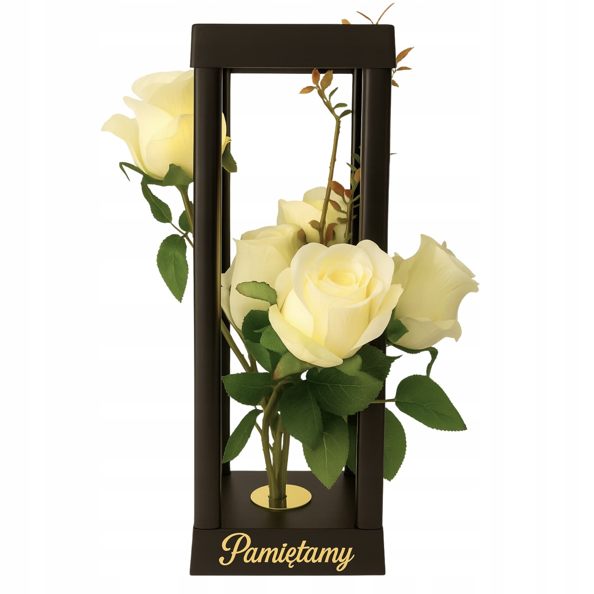 Znicz w kształcie kapliczki z motywem róży 70g, czas palenia 26 godzin